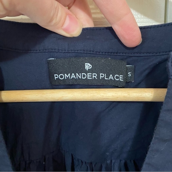 Tuckernuck Pomander Place Navy Blue Cotton Poplin Kenzo Mini Dress Long Sleeve S - Picture 8 of 11